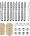 Stair Handrail Bolt Kit With M8 Hardware Pack 40 Piece Stainless Steel Set For Wood Furniture Includes M8 hanger bolts and hardware