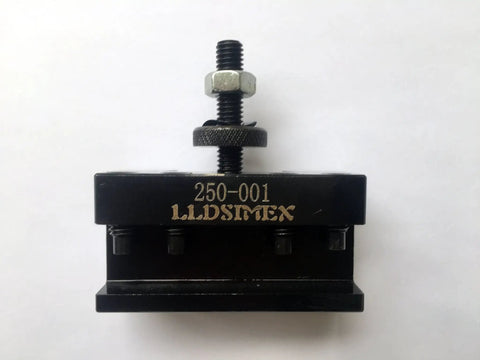 Top view of 7 Piece Wedge Type Quick Change Tool Post Set for Mini Lathe Up to 9 Inches, showing tool holder component.