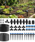 230-Foot Drip Irrigation System Kit with Quick Connect for automatic watering and misting in garden plant beds.