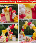 Barbecue Balloon Garland Arch Kit With 176 Pcs Red Yellow White Balloons And Hot Dog Foil Balloons For Picnic Baby Shower