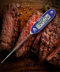 Jumbo Display Digital Thermometer With Needle Probe And Auto Cal Ultra Easy Read LED Screen For Grilling And Kitchen Cooking Perfect For Steak Chicken And Poultry Indoors on steak