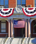 Building with 2 Pack 3x6 Ft Large American Pleated Fan Flag Bunting For Indoor Outdoor Use Red White Blue Patriot Decor