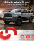 Dodge RAM Tow Hitch Covers 2019 to 2026 Thickened Upgrade 2 Pack Red For 2500 3500 Exterior Accessories Durable Tow Hook Covers