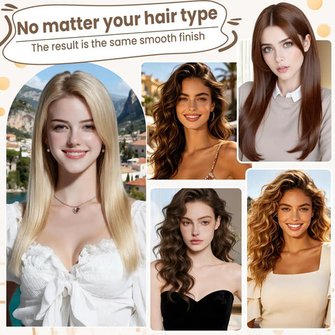 Various hair types styled with Anti Snag Loop Brush Attachment For Dyson Airwrap HS01 HS05 HS08, achieving smooth finish