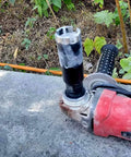 Mostartools 1-1/4 inch dry diamond core drill bit for granite mounted on a red angle grinder
