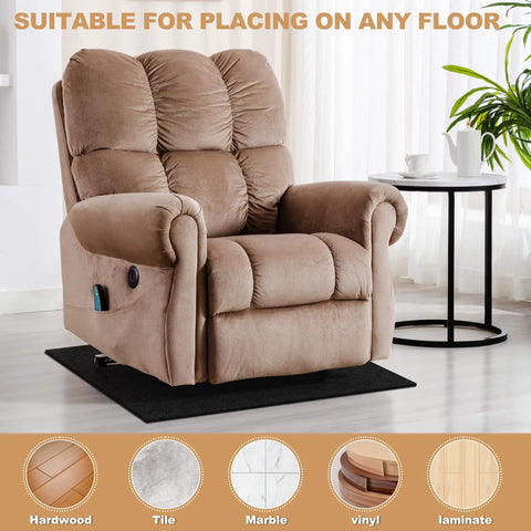 Recliner Floor Protector Pads For Hardwood Floors No Slip 30 By 30 Inches Thick Felt Floor Mats For Swivel Chairs And Carpets Keeps Furniture From Sliding Prevent Scratches Noise Dampening Easy To Clean Black under a recliner chair.