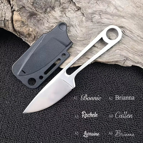 Dope Outdoor Straight Knife With Sheath And Back Clip, 2nd Gen Hiking Knife on textured background