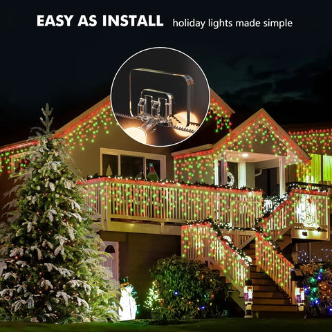 Rock Solid Outdoor String Light Hooks 100 Pack With Easy Peel Stick Adhesive No Drilling Or Damage Weather Proof Uv Resistant For Patio Deck Christmas Decor