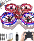 Mini Drone For Beginners With Easy Flight And LED Neon Lights RC Quadcopter displayed with controller and accessories