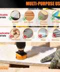 Luckyway Hole Saw Kit Pro, front view showing orange drill and 24-piece set with double-ground teeth