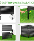 Installation steps of No-Dig Metal Privacy Fence Screen For Outdoor AC Unit Cover And Trash Bin Enclosure, 42 Inch High By 38 Inch Wide.