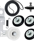 Dryer Drum Roller Kit Replacement For LG Front Load And Electric Dryers Fits DLE DLEX DLG Series Models, includes belt and pulley
