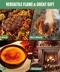 Image showing uses of Powerful Propane Torch Gun For Kitchen And BBQ With Adjustable Flame CSA Certified High Heat Up To 2462 Fahrenheit, Ideal For Searing Steaks, Caramelizing Desserts, Charcoal Grilling, Camping, And Charcoal Lighter Tank Not Included in grilling, burning weeds, caramelizing, and lighting a fireplace.