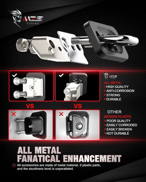 Heavy Duty Retractable Truck Bed Tie Downs Compatible With Silverado And Sierra Pickup Oval Stake Pockets Knockout Cargo Securement Built Tough American Hauling Setup 4 Pack showcasing metal construction durability.