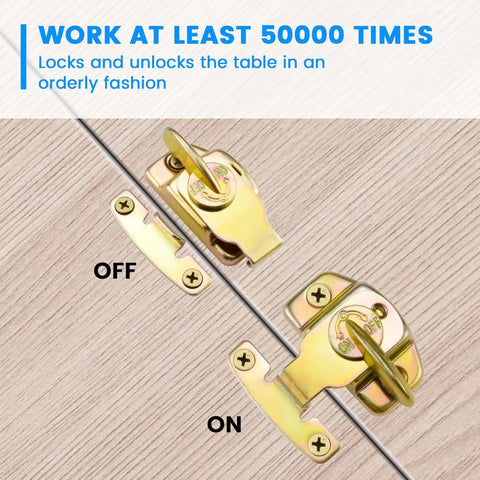 Heavy Duty Spring Table Locks For Extension Dining Tables Built Tough For Wood Tables Rock Solid Leaf Connectors latch in use