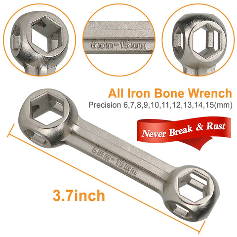 All In One Bike Tool Kit For Cyclists, 20 In 1 Multitool With 10 In 1 Bone Wrench, 3.7 inch size, made of iron, precise measurements