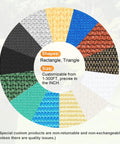 Color options and customization details for Beige Triangle Shade Sail 8x8x8 Feet Permeable Outdoor Sun Shade Cloth Made From HDPE