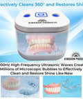 All In One Ultrasonic Retainer Cleaner 2026 Edition With 200ML Pod, 45kHz Cleaning Machine for dentures and aligners