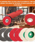 18 Piece 4 Inch Buffering Wheels Polishing Kit For Angle Grinder With Sanding Discs and Wool Felt in a workshop setting