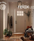 Entryway with warm lighting from Relax LED Candle Light Bulbs Soft White 40 Watt Equivalent Clear Decorative B11 Small Base 8 Pack.