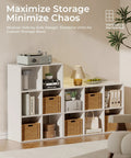 Six Cube Storage Organizer Rustic White Space Saver Stackable Bookcase For Closet Bedroom Or Home Office Vertical Or Horizontal Setup Fits 11 Inch Bins Partial Back Panels Open Shelves