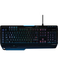 Top Tier RGB Mechanical Gaming Keyboard With Ultra Fast Romerg Switches and colorful backlighting, featuring G-keys and media controls.
