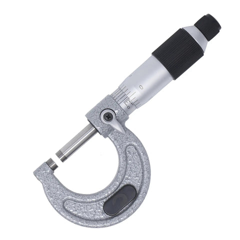 Shop-Grade Outside Micrometer 0-1 In With Carbide Tip 0.0001 In Graduations 0.00015 In Accuracy Durable Machinist Tool top view