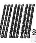 9 Piece Socket Organizer Set With 1/4 Inch 48 Clips, 3/8 Inch 45 Clips, And 1/2 Inch 36 Clips, Built Tough Heavy Duty ABS Rail Holder