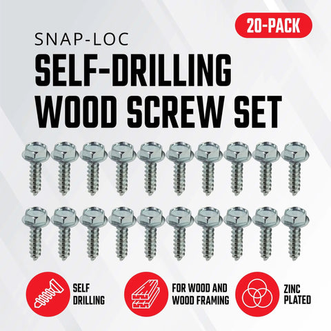 Heavy Duty E Track Screws For Wood, 1/4 X 1 Inch Lag Screws With 7/16 Inch Hex Socket Washer Head, Zinc Plated, 20 Pcs