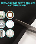 Scissors cutting Portable 100 Percent Blackout Window Curtain Shade For Bedroom And Living Room Light Blocking Drapes Silver Insulated Back