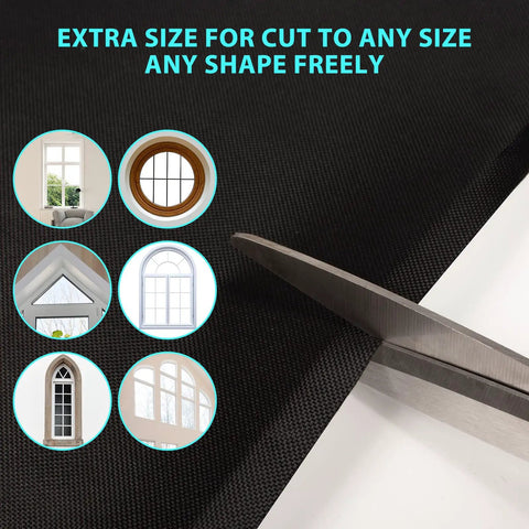 Scissors cutting Portable 100 Percent Blackout Window Curtain Shade For Bedroom And Living Room Light Blocking Drapes Silver Insulated Back
