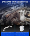 Camshaft timing tools for 1.0L-1.4L engines, including sensor locking tools, used for Chevy Aveo and Cruze maintenance.