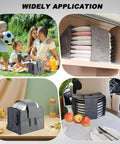 Road Ready Felt Plate Organizer And Campervan Cabinet Game Changer, Knockout Eight Slot Dinnerware Holder In Clean Gray in various settings.