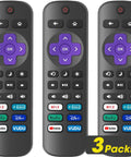 Three Pack Roku TV Remote Controls Replacement, Universal Compatibility With All Roku TV Brands, No Setup Required