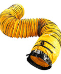 Ultra Flexible 16 Inch By 25 Foot PVC Ducting For Exhaust Fans Flame Retardant Heavy Duty Vinyl Woven Polyester With Spring Wire
