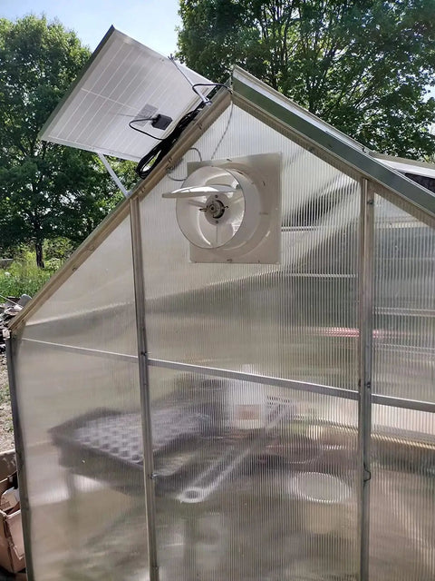 Solar Powered Exhaust Fan With 25W Solar Panel And 8 Inch Vent For Outdoor Greenhouses Chicken Coops Sheds And Pet Houses A Real Workhorse Of A Ventilation Solution High Efficiency Durable Weatherproof Easy Install