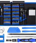 Pro 140-In-1 Computer Repair Kit With Magnetic Bits And 120 Precision Driver Bits displayed with tools and accessories