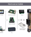 JD45C Linear Guide Rail With Synchronous Belt Module And Electric Sliding Table Includes Coupling And 57 Stepper Motor Bracket