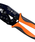 RF Coax Ratchet Crimp Tool For RG58 RG59 RG62 RG174 And Fiber Optic Cables, 6 Cavities, Non-Slip PET Handles, Adjustable Pressure