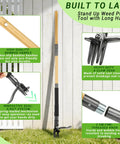 Stand Up Weed Puller Tool With Dual Action Pop Up Mechanism For Easy Weed Removal In Garden Lawn And Yard 43.5 Inch Long Durable Ergonomic Handle For Quick Dirt Uprooting, bamboo handle and 4-claw steel head