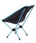 Back view of a Lightweight Collapsible Camping Chair For Backpacking And Outdoors, Ultra Portable Aluminum Frame Supports Up To 320 Lbs, showcasing blue frame.
