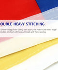 Close-up of double stitching on Thin Blue Line US Flag 3x5 Foot High Quality Polyester With Brass Grommets Fade Resistant Vivid Color Canvas Header