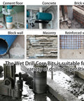 Two Inch Wet Core Drill Bit For Tough As Nails Pro Grade Performance With One And A Quarter To Seven Thread Fifteen Point Seven Four Inch Drilling Depth Ten Millimeter Diamond Segment For Reinforced Concrete Masonry Brick And Stone in various applications