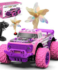 Pink Purple 1:20 Scale RC Monster Truck With LED Lights And DIY Windmills, All Terrain Off Road, Rad Girl Style, Remote Included