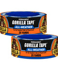 All Weather Black Duct Tape For Outdoor Repairs Pack Of 2 1.88 Inch Wide By 25 Yard Rolls Waterproof UV Resistant And Temperature Tough For Weatherproof Fixes