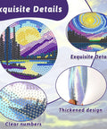 Detailed view of 8 Piece Diamond Art Coaster Kit With Holder Dope Landscape Themed DIY Art Coasters For Drinks Beginners Friendly Craft Supplies For Adults Perfect Birthday Gift And Creative Home Decor, showing patterns and design features.