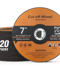 20 Pack 7 Inch Cut Off Wheels For Metal And Stainless Steel, Aggressive Cutting Discs For Angle Grinder, 7 X 1/16 X 7/8 Inch, Fast Metal Cutting