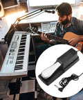 Universal Sustain Pedal For Keyboard With 1/4 Inch Plug Polarity Switch Built To Last Works With Digital Pianos