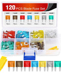 120 Piece Blade Fuse Kit For Cars Trucks Boats And RVs With Color Coded Housings And Clear Amp Ratings 5 7.5 10 15 20 25 30 Amp