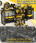Power Tool Organizer Wall Mount With Charging Station And Heavy-Duty Surge Protection, 10-Tier Tool Rack Holds 400 Lbs